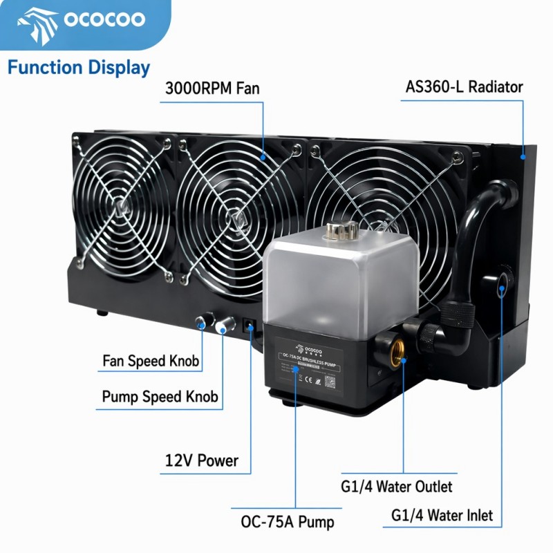 OCOCOO External  Water Cooling - огляд і ціна External Radiator Water Cooling Kit